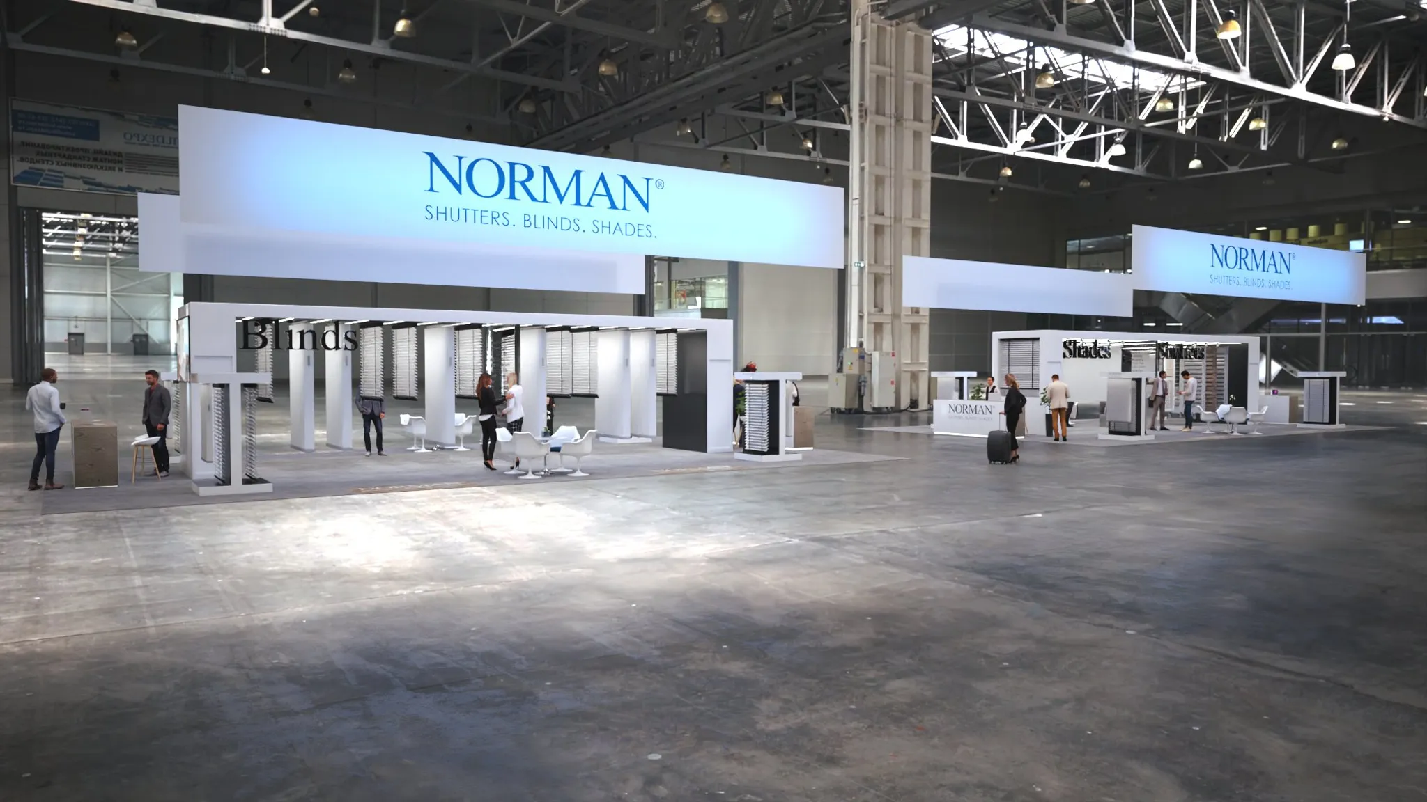 20x40 Island booth design by Reaction Space